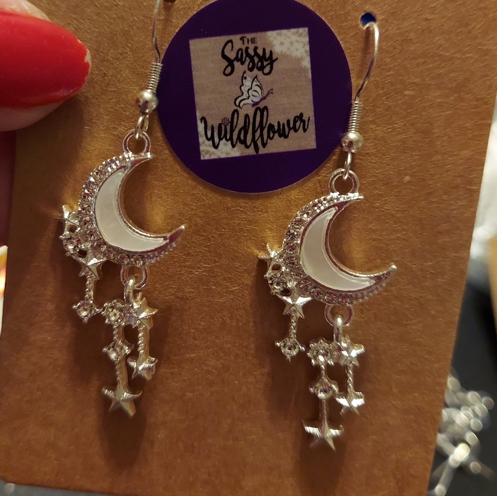 Hand Crafted Moon Earrings